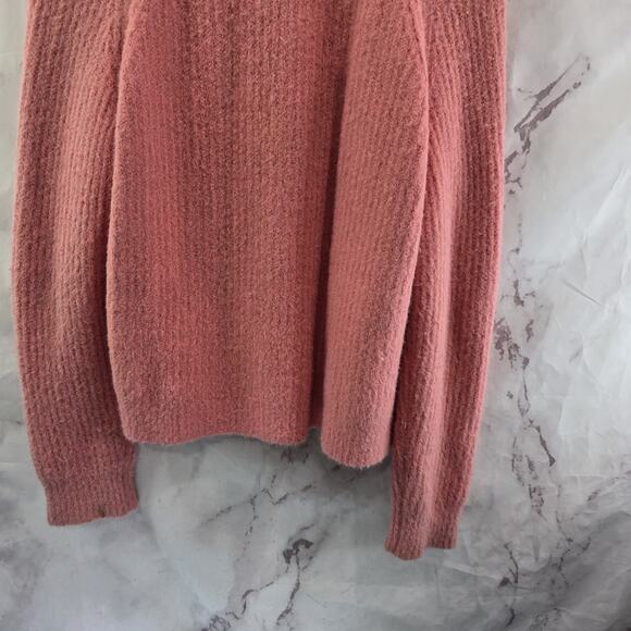 Anthropologie Cardigan Womens Medium Pink Sweater Sleeping Wool Fuzzy Eyelash - Picture 12 of 13